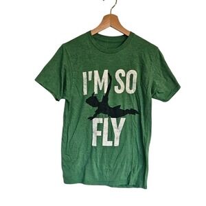 Disney Parks Peter Pan T Shirt size Small Green im so fly graphic